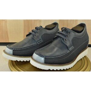 CALTO Invisible Men's Shoes Size 11.5 Height Increasing Elevator Leather Gray